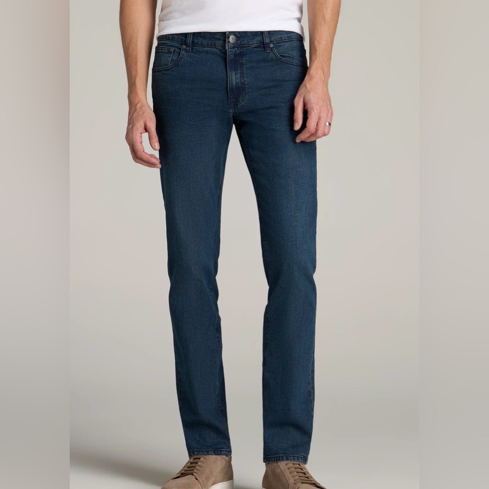 American Tall Men’s Carman Tapered Everyday Medium Wash Jeans Long Length 34 - Picture 2 of 15